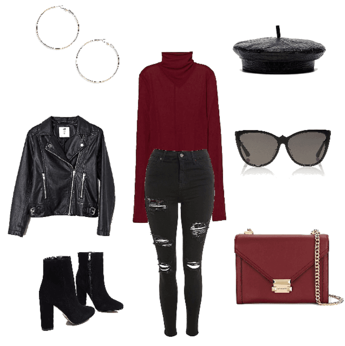 Burgundy outfit