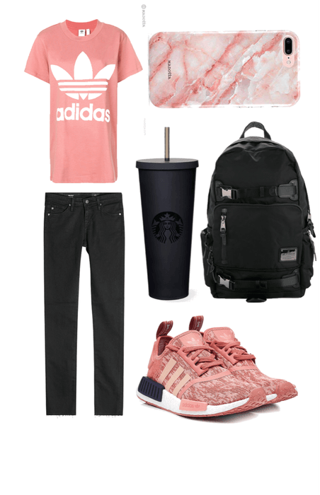 Casual pink and black