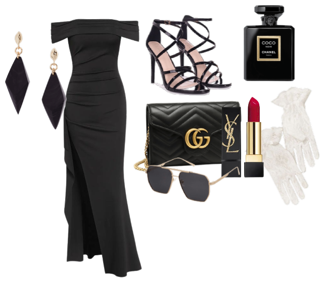 Black & Gold Evening Outfit