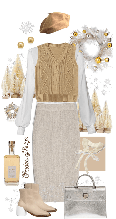 Silver and Beige Sweater Vest Style!