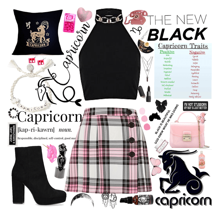 Capricorns are known for being gothic etc, however, I feel like I am the mixture of both girly and goth. kinda laid back, comfy girly& tomboy style.