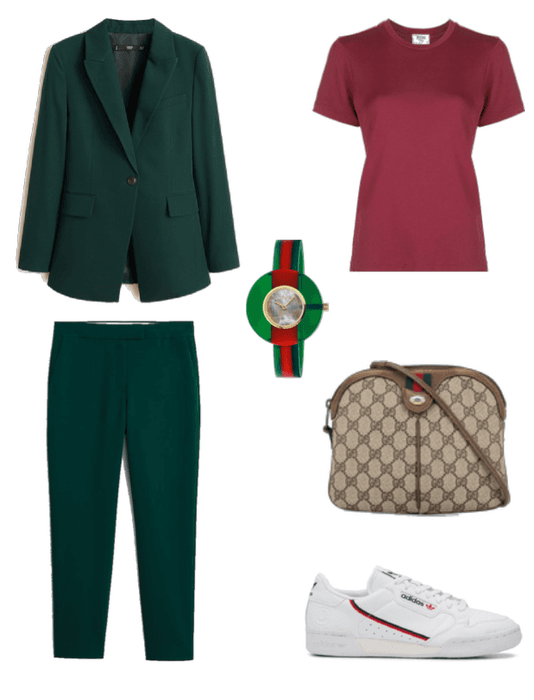 Emerald and burgundy smart casual