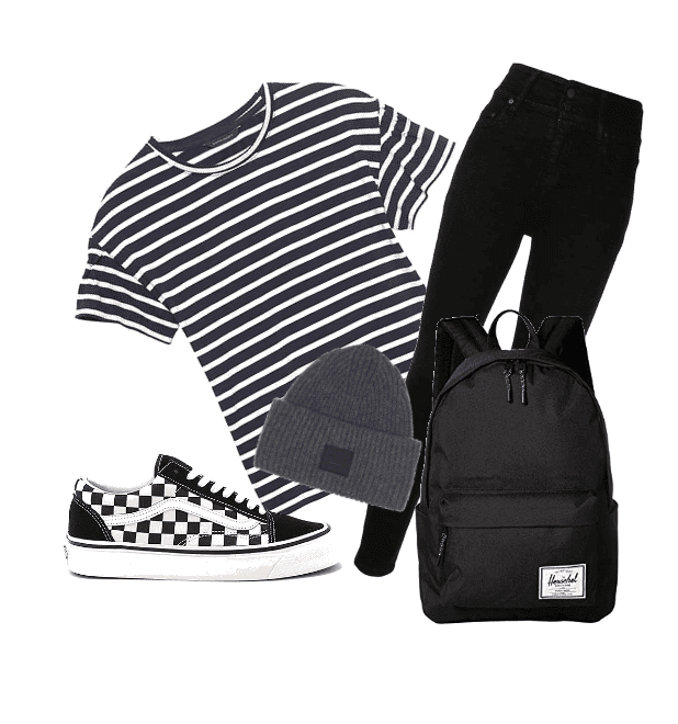 chill black and white outfit