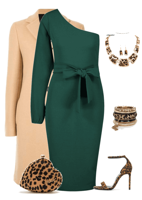 bodycon midi dress / green