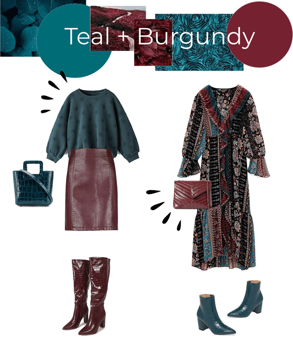 Teal + Burgundy