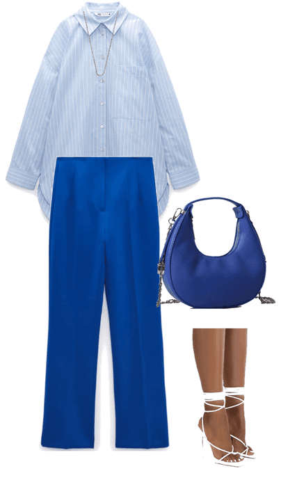 Zara Monochromatic Blue Outfit