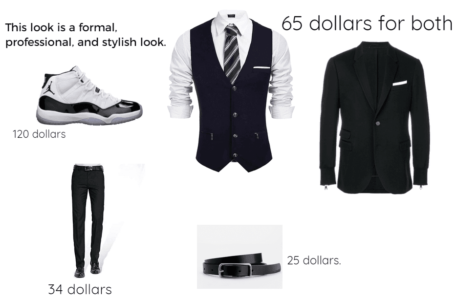 my client's formal black prom outfit.