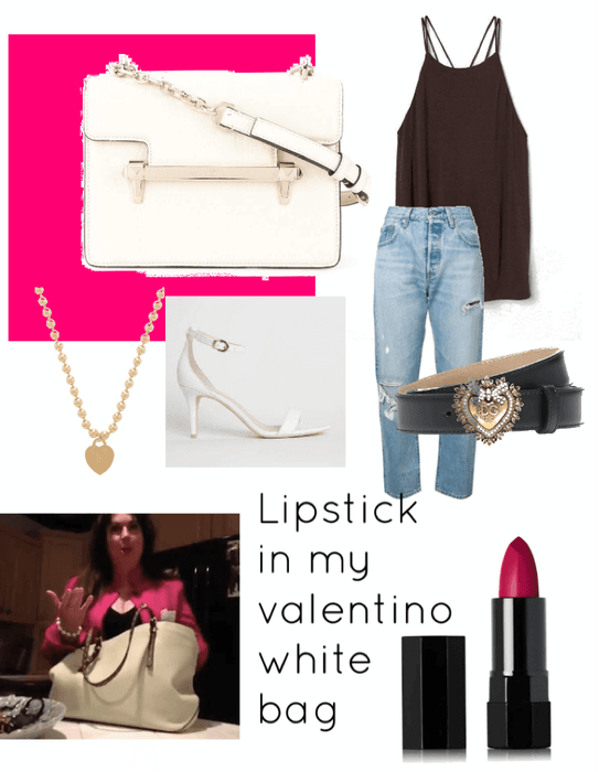 lipstick in my Valentino white bag