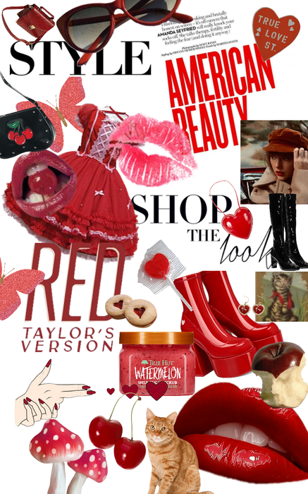 red sassy design collage
