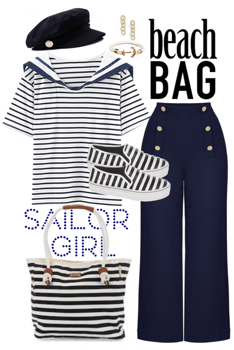 Sailor Girl and the Beach Bag
