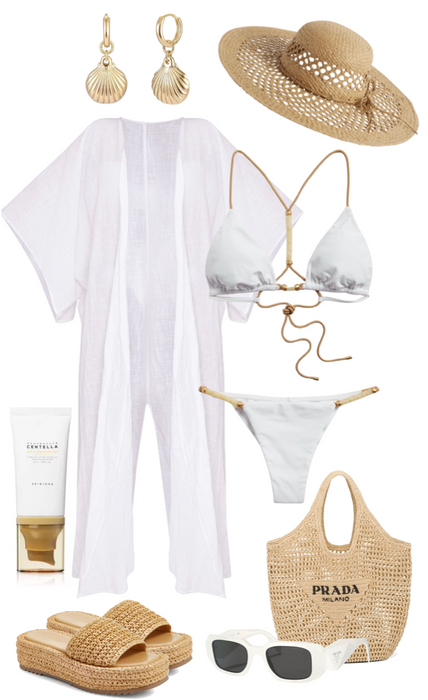 white & wicker beach styling
