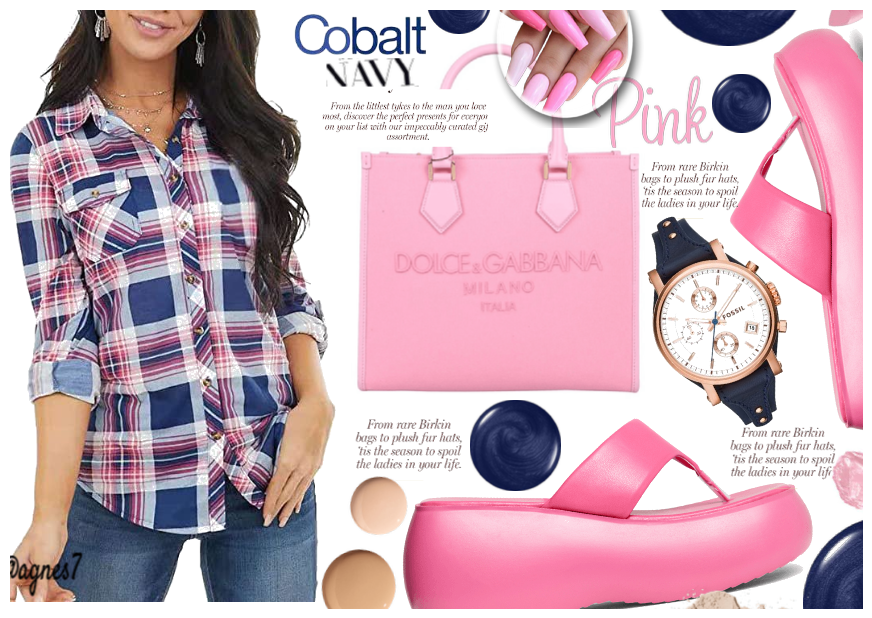 Cobalt Navy and pink