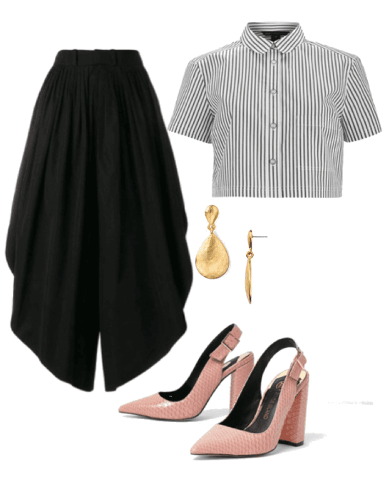 culottes and court heels