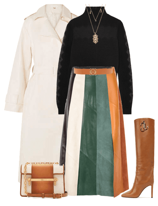 leather skirt /