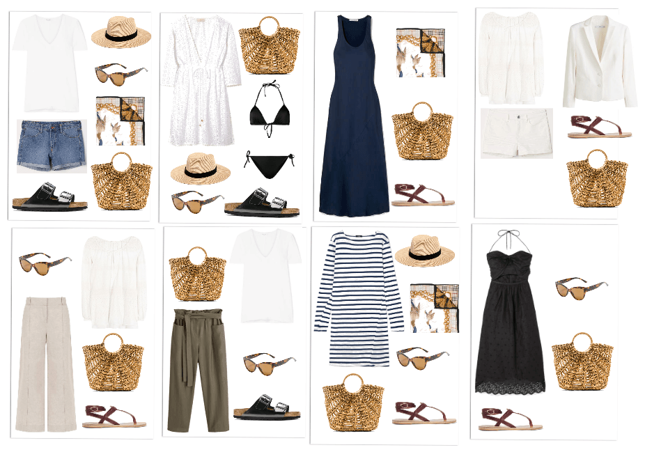 Outfits - Beach Vacation Capsule Closet
