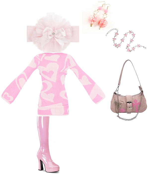 Pink girly outfit