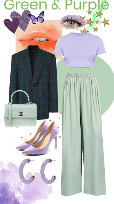 GREEN & PURPLE monochrome fashion