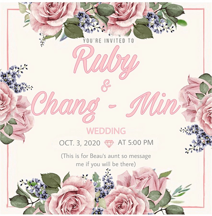 DI-VERSE (Beau’s Aunt) Ruby and Chang Min Wedding Invitation