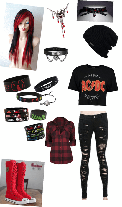 Red Emo outfit