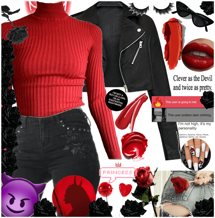 Red & Black Fit/Design/Set/Outfit