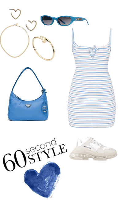 casual dress baby blue  Prada and balenciaga summer
