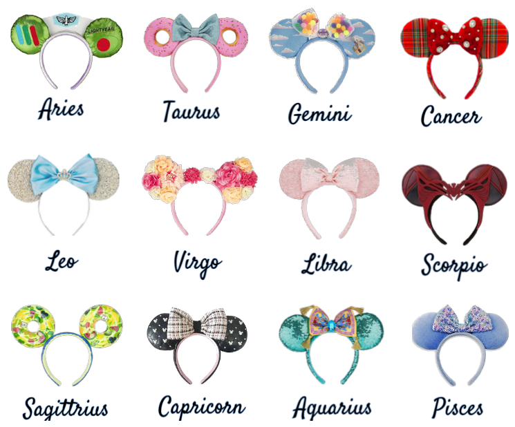 Zodiac Signs: Minnie Mouse Ears