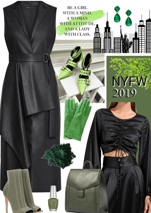 NYFW 2019 Black & green outfit