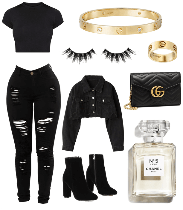 Everyday Casual Black and Gold