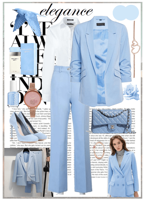 elegance blue woman outfit
