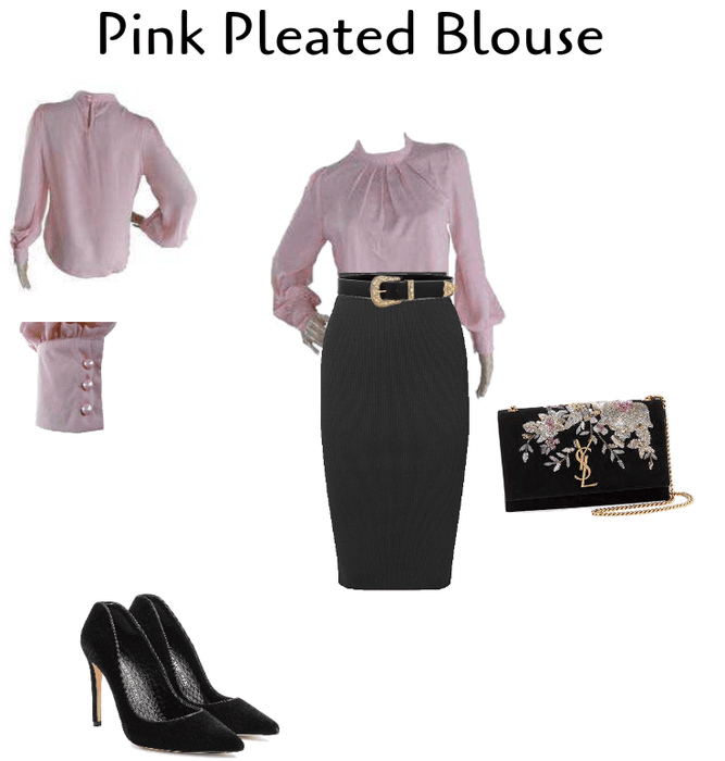 Pink Pleated Blouse