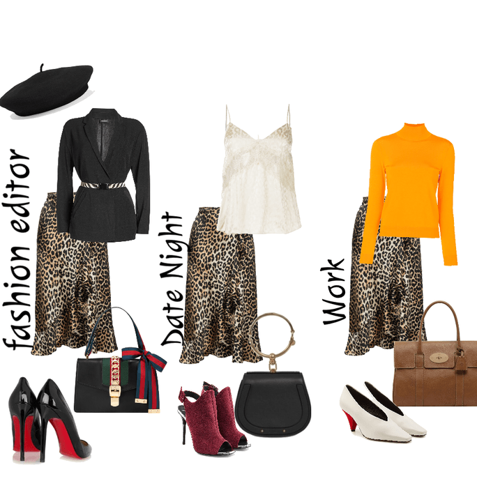 Satin Leopard Skirt Trend! Three Different ways to wear it.