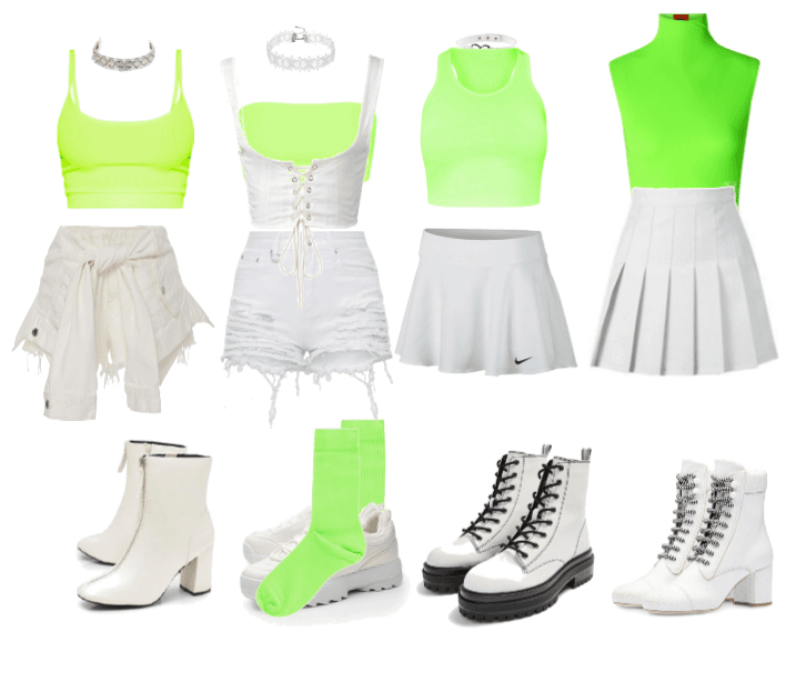 Girl Group - Green and White