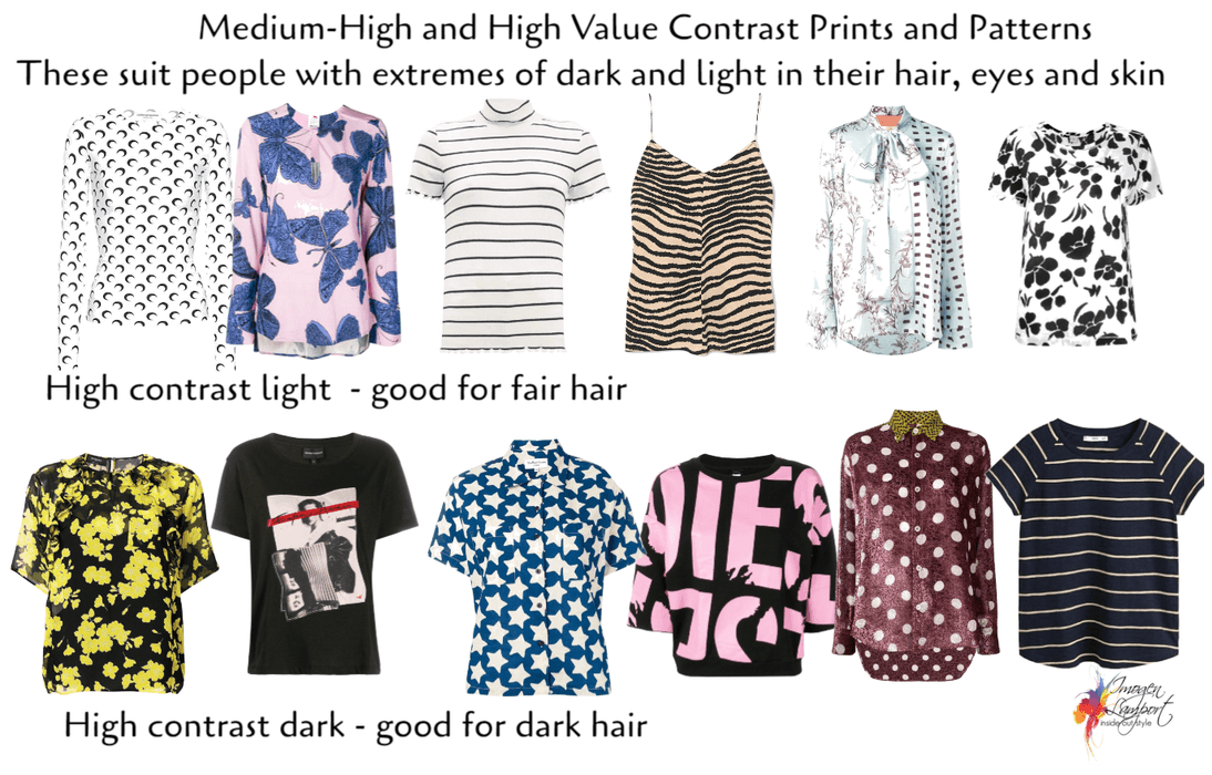 high value contrast prints and patterns