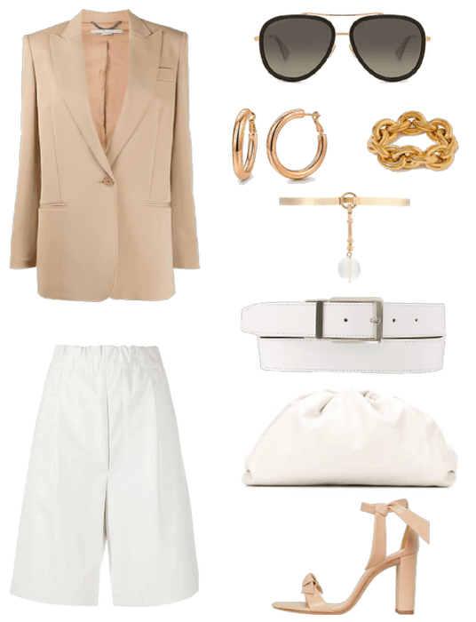 White and beige outfit