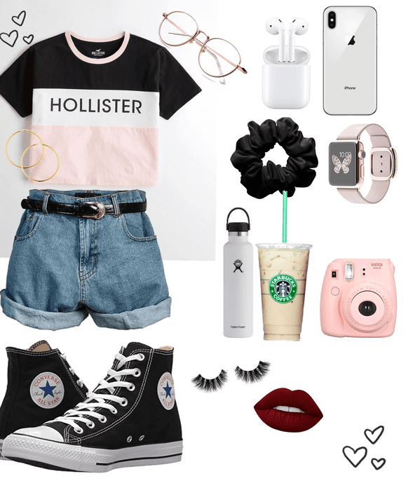 Pink Hollister basic girl 💕 Outfit 