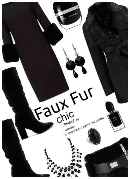 Faux Fur. Monochrome Black