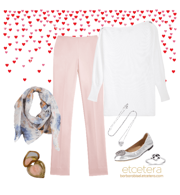 Brie white sweater and Charleston pink pants