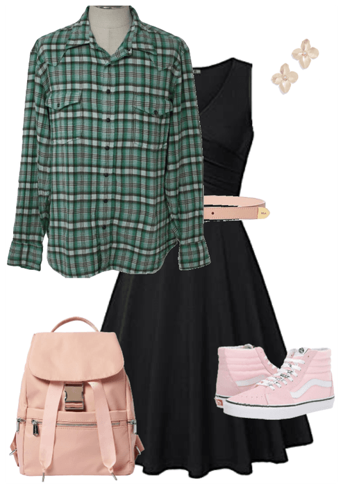 Casual flannel over dress