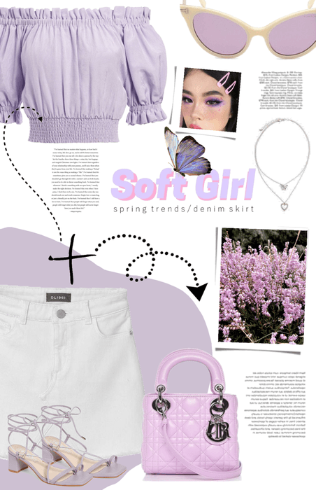 soft girl spring / denim skirt