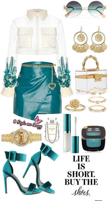 Teal White and Clear
