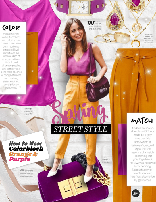 Street Style: Colorblock Orange and Purple