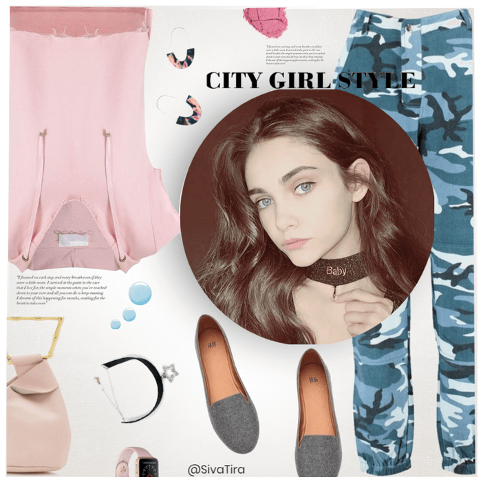City Girl Casual Look with Camouflage