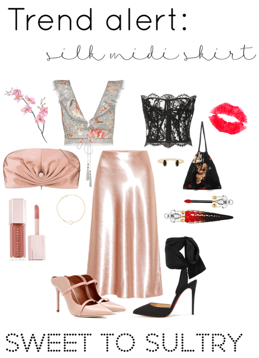 sweet to sultry: midi silk skirt