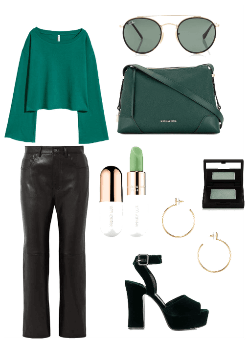 green and leather