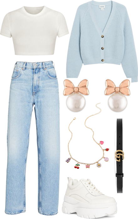 blue white aesthetic outfit