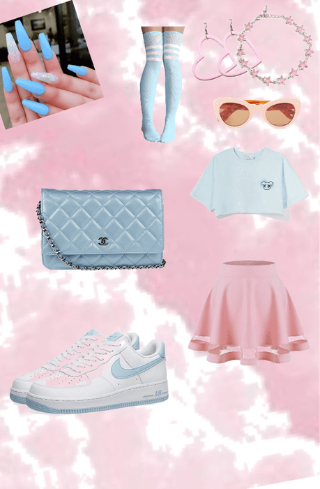 baby blue and pink pastel
