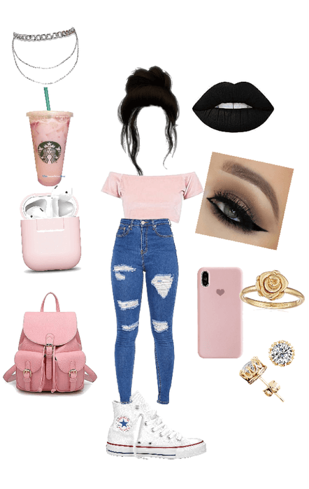 the Starbucks pink drink outfit