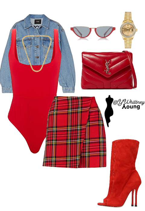 plaid and red
