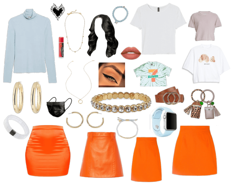 Orange skirt Outfit