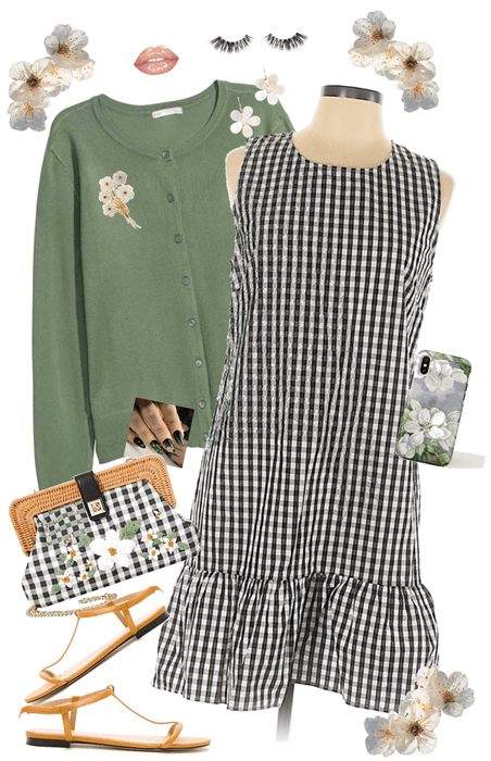 Black Gingham and Apple Blossoms